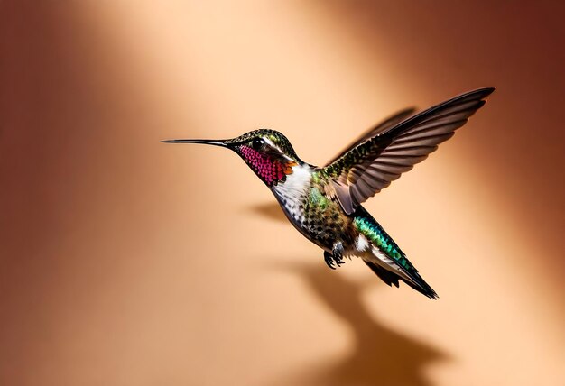 Un colibrì che vola in aria