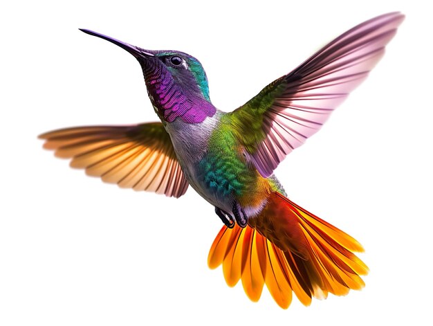 Un colibrì colorato che vola