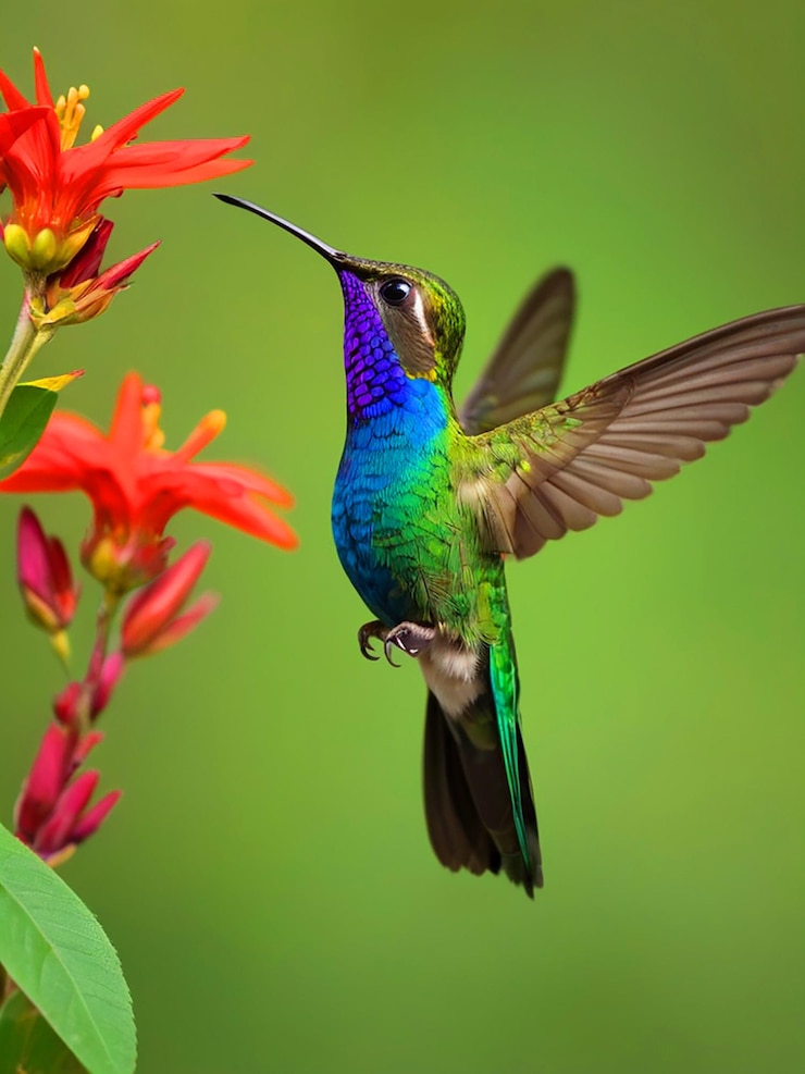 Foto un colibro insolito con colori che rappresentano la vita la cura la resilienza e la prosperità