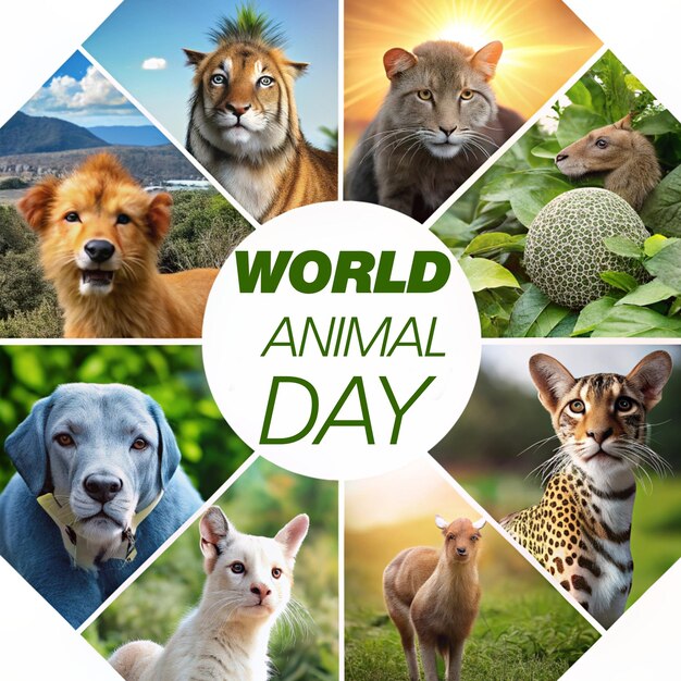 un collage di animali che sono per la giornata mondiale