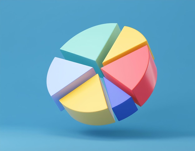 Un colorato diagramma a torta diviso in sei sezioni