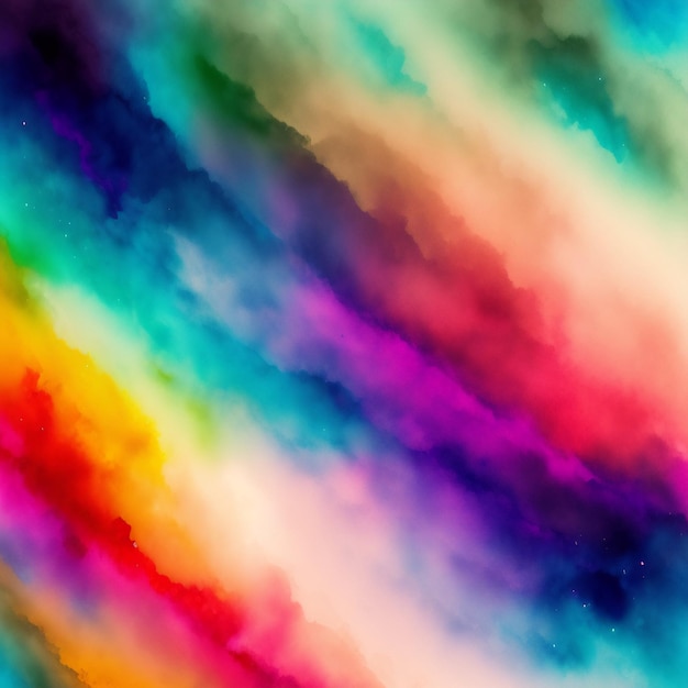 Un colorato dipinto ad acquerello di un arcobaleno.