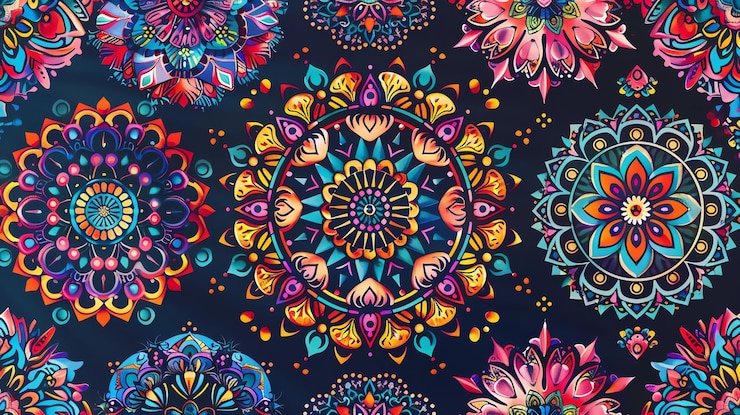 Foto un colorato disegno di mandala