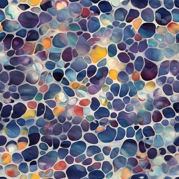 Un colorato mosaico di rocce e ciottoli.