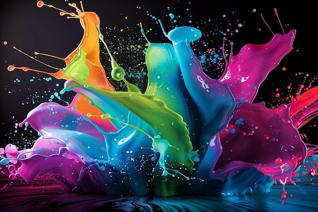 un colorato spruzzo di vernice ha i colori di diversi colori