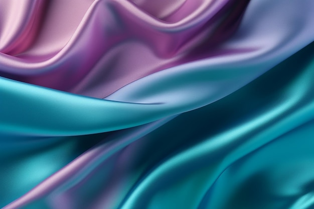 un colorato tessuto di seta blu e viola con un disegno blu e viola.