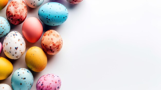 Un colorato uovo di pasqua con la parola pasqua in alto