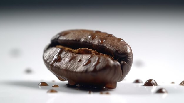 Un colpo di macro di chicchi di caffè su sfondo pulito