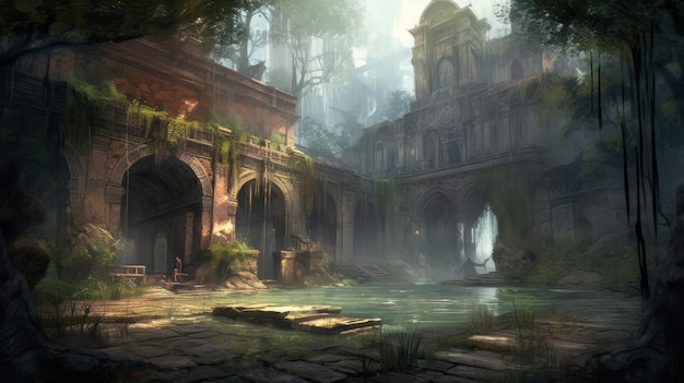 Un concept art per il gioco Tomb Raider.