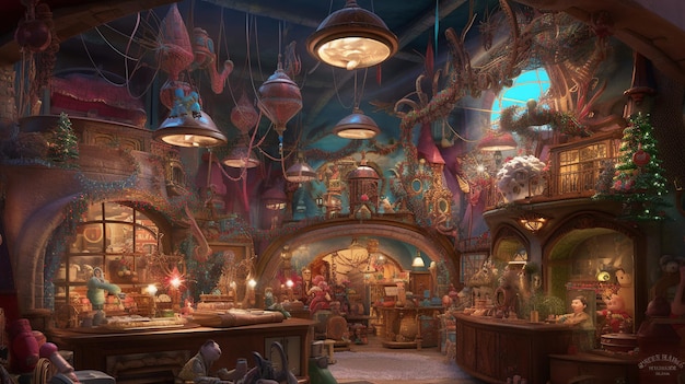 Un concept art per il negozio disney.