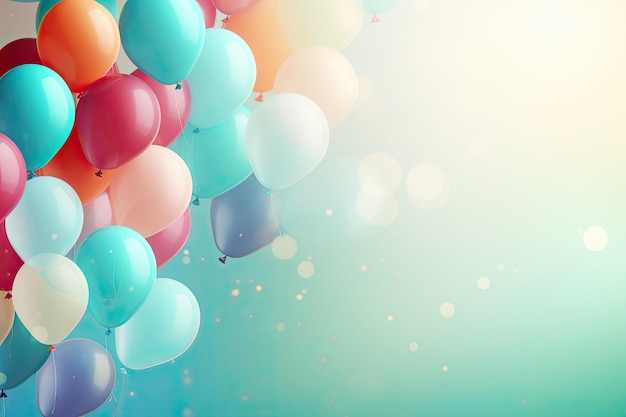 un concetto di compleanno festeggiare palloncini colorati sfondo completo Copia spazio