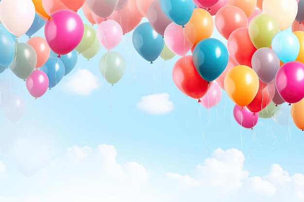 un concetto di compleanno festeggiare palloncini colorati sfondo completo Copia spazio