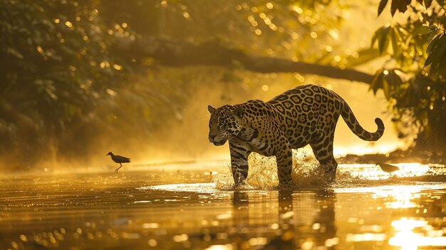 Un concetto di fotografia della fauna selvatica fotografia del giaguaro