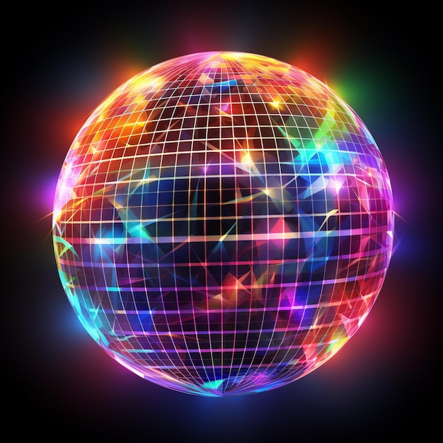 Un concetto di una sfera chiara luminosa in forma circolare in modo complesso