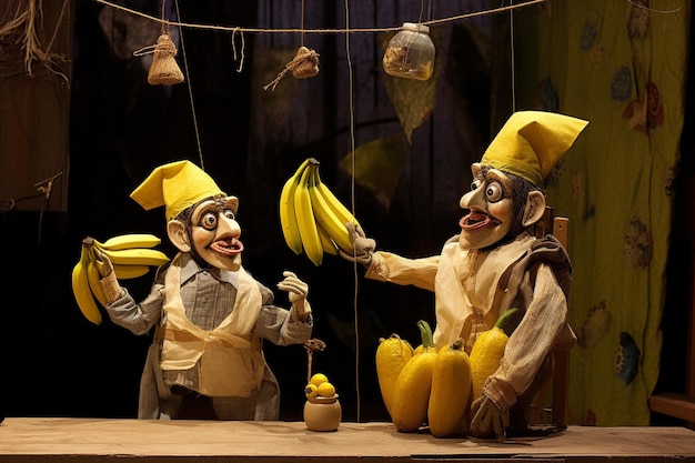Un concorso di fabbricazione di burattini a tema banana