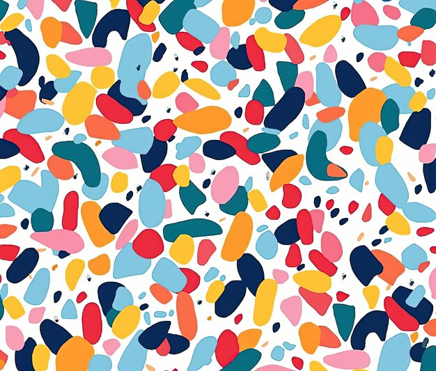 un confetti di caramelle molto colorato con un disegno senza cuciture nello stile dei tratti minimalisti