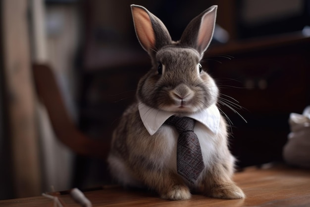 Un coniglio che indossa l'IA generativa