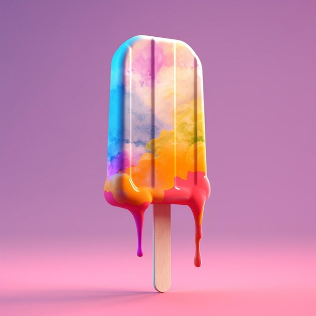 un cono di gelato con i colori dell'arcobaleno