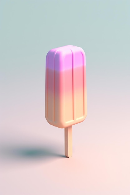 un cono gelato è in piedi su un bastoncino.