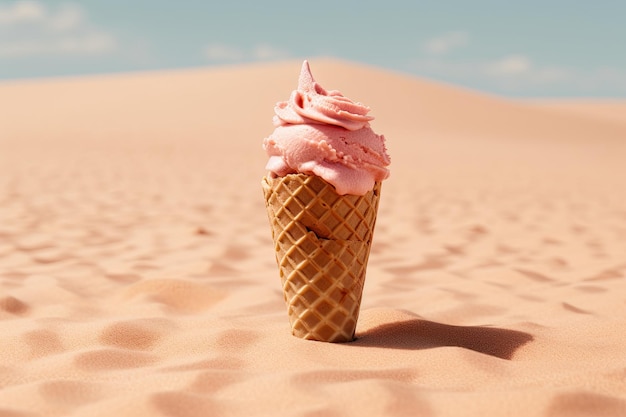 un cono gelato nel deserto