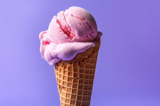 Un cono gelato rosa