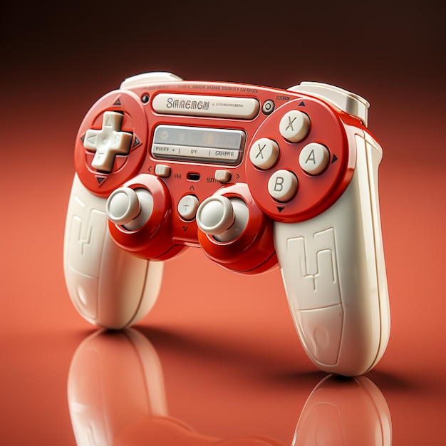 Un controller rosso di una console di videogiochi