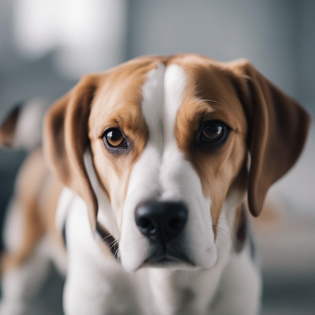 Un corpo intero di cane beagle iper realistico con sfondo bianco