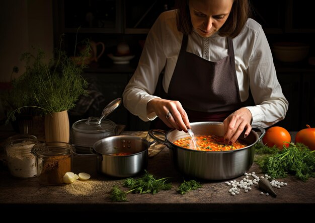 Un corso di cucina sulla zuppa di lenticchie che insegna i metodi di preparazione tradizionali