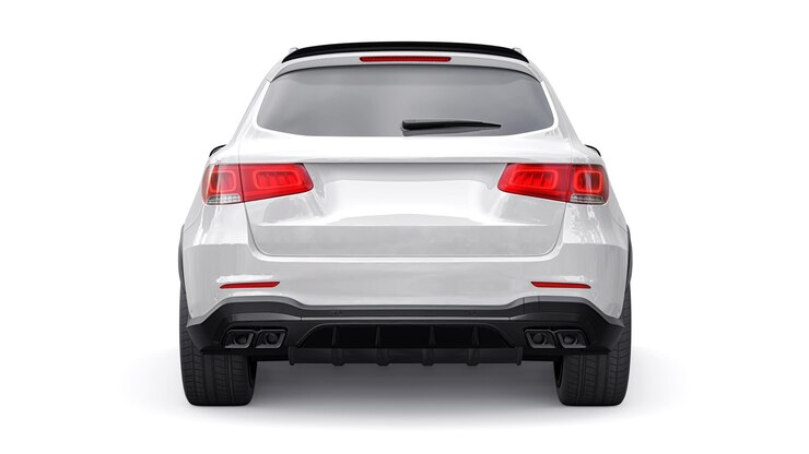Foto un costoso suv sportivo ultraveloce per una guida emozionante in città in autostrada e in pista modello 3d di un'auto bianca su sfondo bianco isolato rendering 3d
