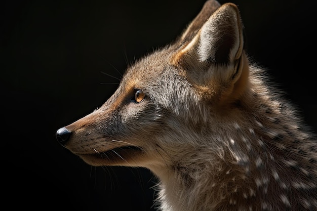 Un coyote guarda in lontananza.