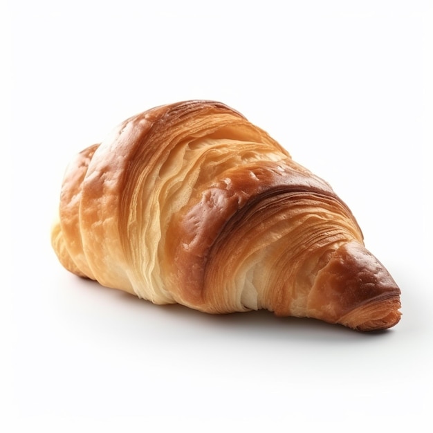 Un croissant con uno sfondo bianco