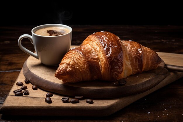 Un croissant e un biglietto scritto a mano.