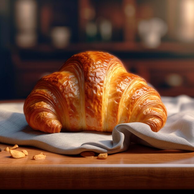 Un croissant si trova su un tavolo