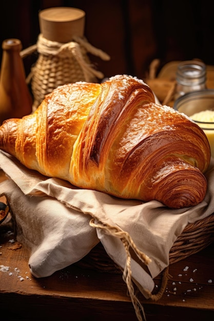 un croissant su un tovagliolo