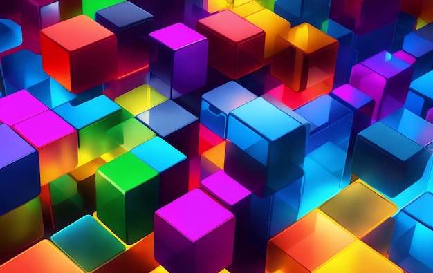 Un cubo colorato blocca l'illustrazione generativa dell'IA