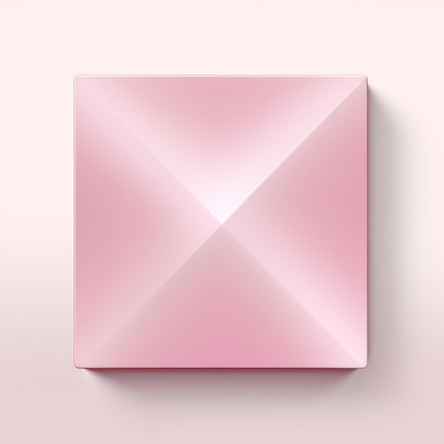 un cubo quadrato rosa su sfondo bianco