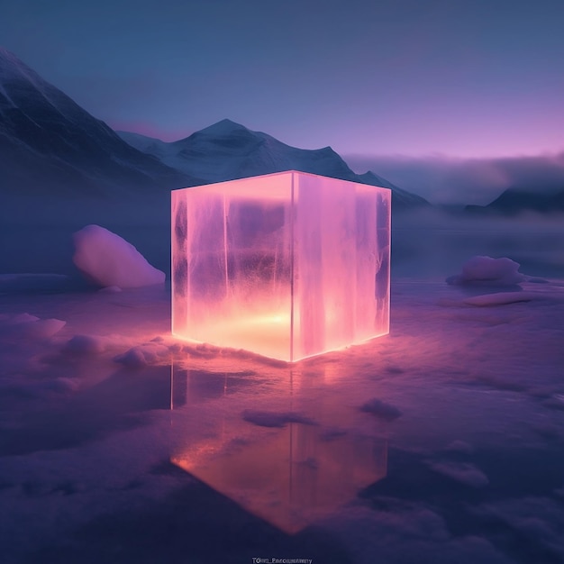 Un cubo trasparente al fosforo