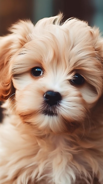 Un cucciolo con il naso nero e il naso bianco.