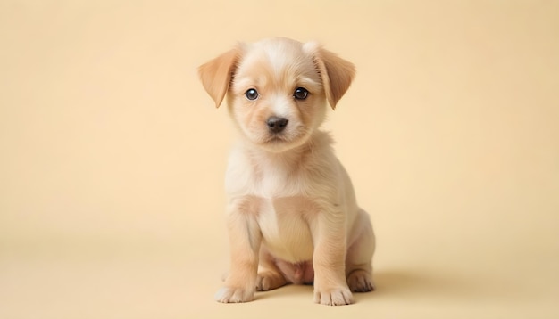 un cucciolo con una faccia marrone e uno sfondo marrone