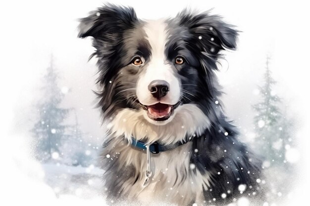 Un cucciolo dell'illustrazione della razza border collie