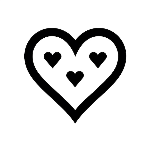 un cuore bianco e nero con tre cuori più piccoli al suo interno ai generativi