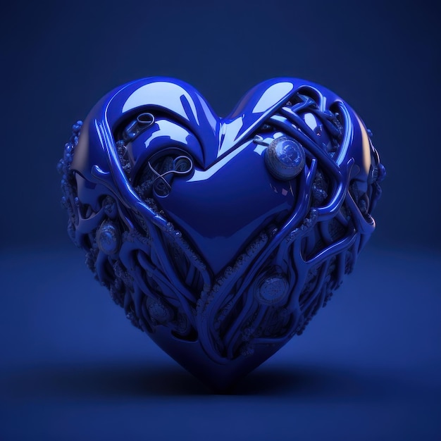 Un cuore blu con sopra un cuore blu