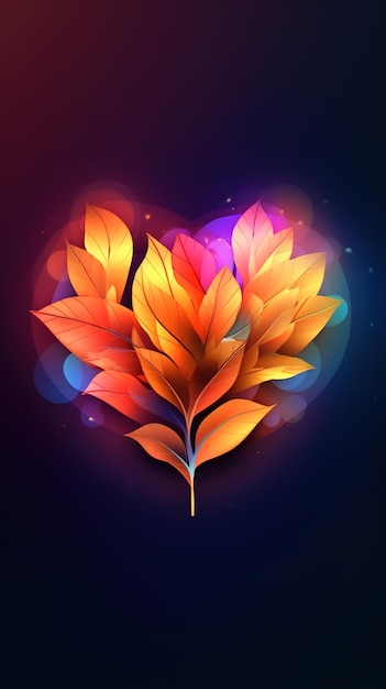 Un cuore con foglie a forma di cuore
