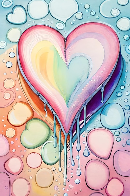 Un cuore con i colori dell'arcobaleno su di esso