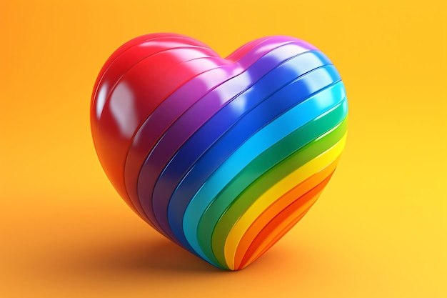Un cuore con i colori dell'arcobaleno su di esso