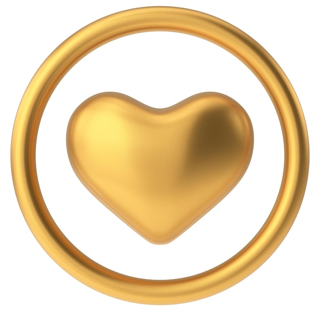 Un cuore d'oro in un cerchio