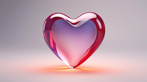 Un cuore di vetro su cui si riflette la luce