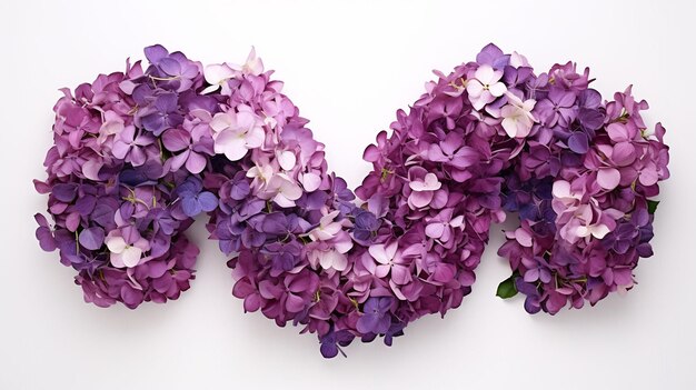 un cuore fatto di fiori viola