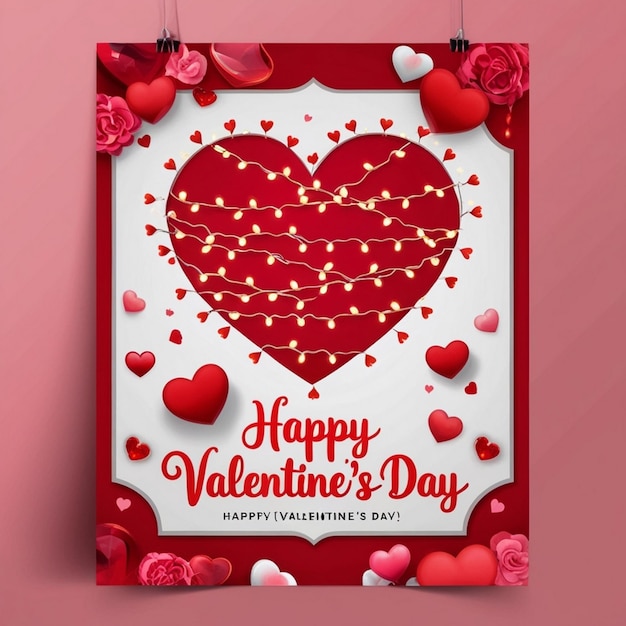 un cuore rosso e bianco con cuori su uno sfondo rosso