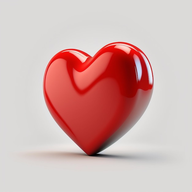 Un cuore rosso è su uno sfondo bianco.
